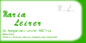 maria leirer business card